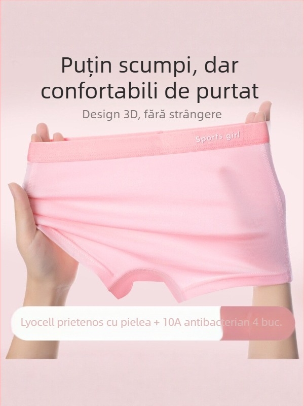 Chiloți de vară pentru fete din Lyocell, antibacteriali, croială clasică, 4 bucăți, respirabili
