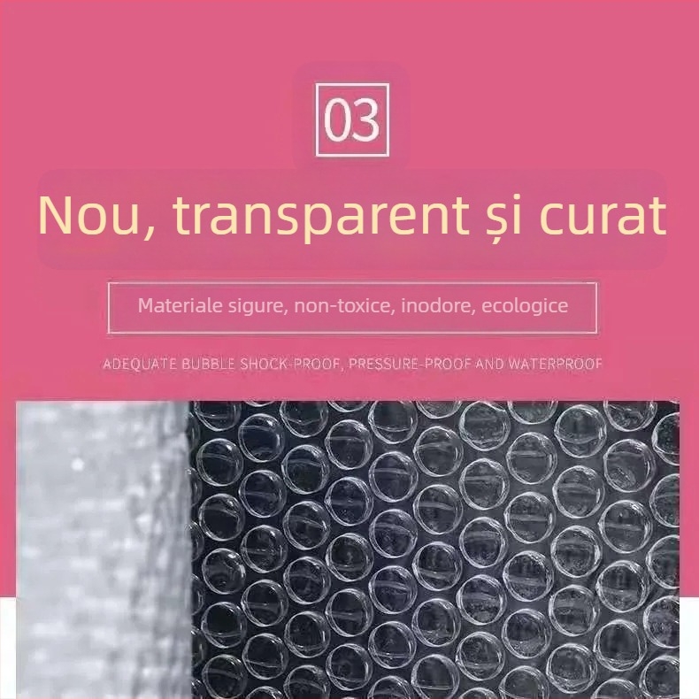 Film cu bule, lățime 20 cm, spumă de ambalaj rezistentă la șocuri, material nou, îngroșat.