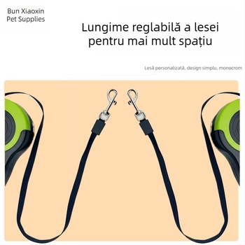 Lesă din nylon cu lanț pentru câini mari, potrivită pentru plimbări cu câini și pisici