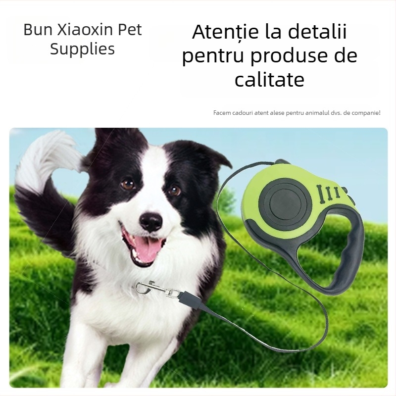 Lesă din nylon cu lanț pentru câini mari, potrivită pentru plimbări cu câini și pisici