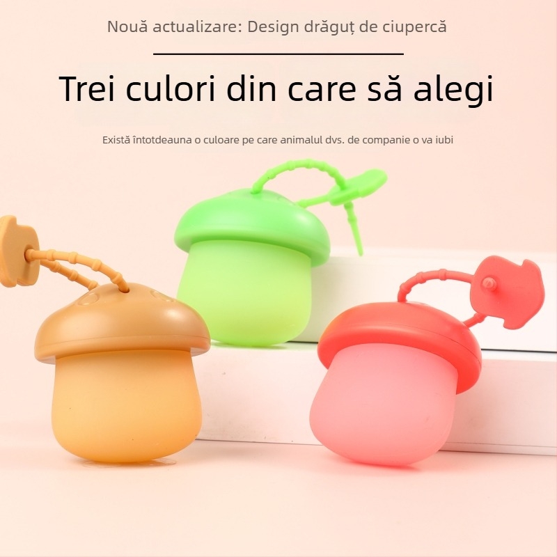 Colier LED pentru câini, în formă de ciupercă, lampă de noapte cu etichetă luminoasă