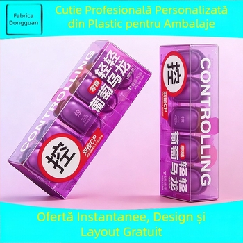 Cutie transparentă din PVC pentru ambalarea unei băuturi probiotice solide (cafă și ceai), finisaj PP mat