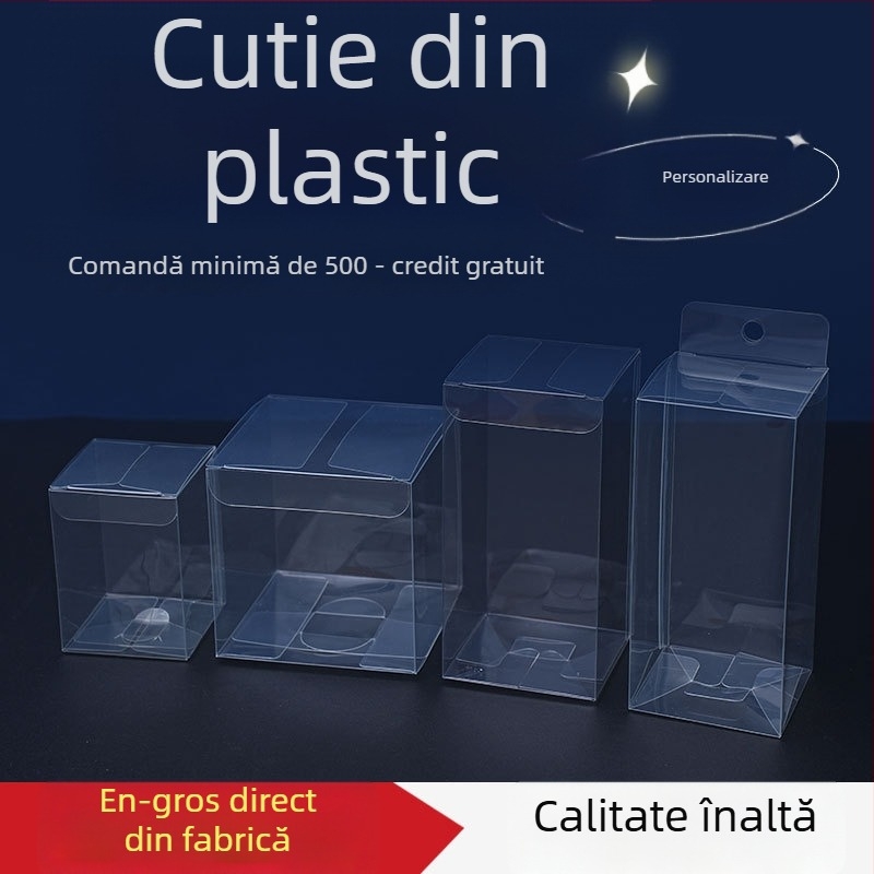 Cutie de ambalaj transparentă din PVC, personalizabilă, cutie pliabilă PP cu finisaj mat, cutie cadou PET colorată pentru cafea probiotică