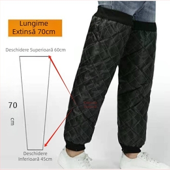 Genunchiere de ciclism de iarnă cu fermoar, protecție împotriva vântului, căptușite cu fleece, groase pentru gambe, unisex