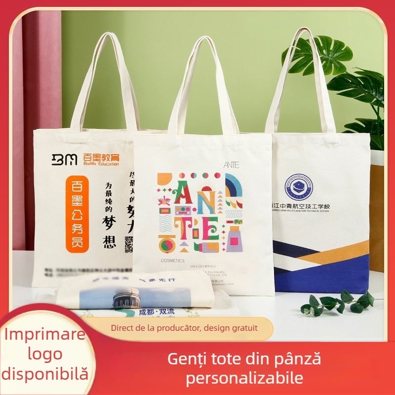 Geantă de pânză pentru cumpărături cu imprimare color, geantă studențească, personalizabilă