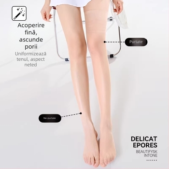 Șosete până la coapsă pentru femei, culoare pielii, transparente și sexy, alungesc picioarele, rezistente la agățare, durabile, antiderapante, ultra-subțiri, pentru primăvară-vară