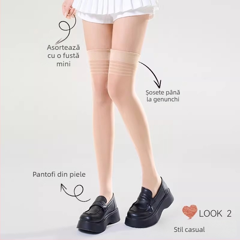 Șosete până la coapsă pentru femei, culoare pielii, transparente și sexy, alungesc picioarele, rezistente la agățare, durabile, antiderapante, ultra-subțiri, pentru primăvară-vară