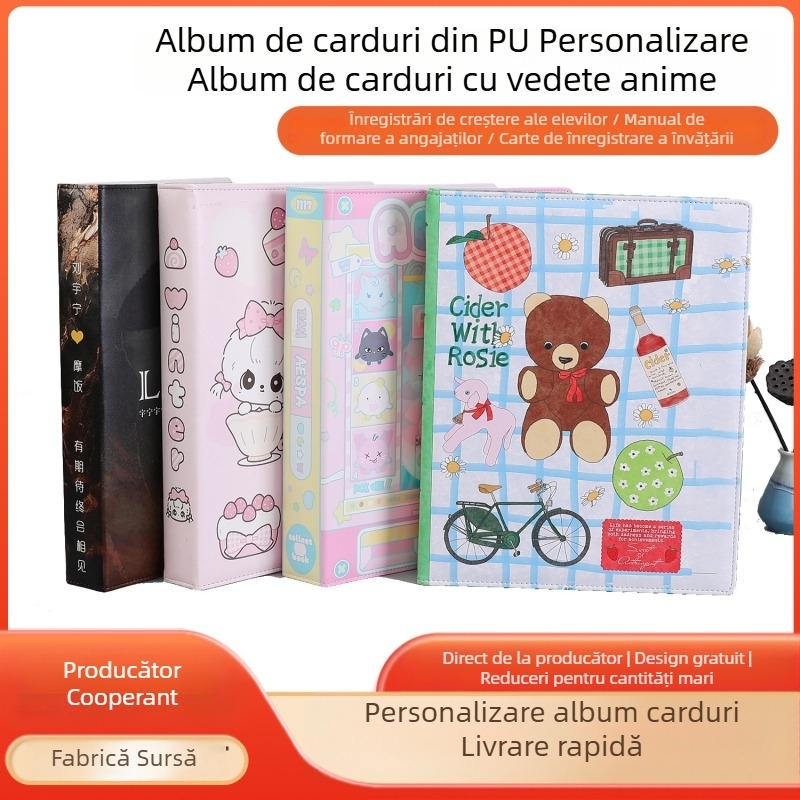 Album PU personalizat pentru carduri cu vedete din anime, album foto Polaroid, album de stocare pentru carduri pentru festivaluri de muzică