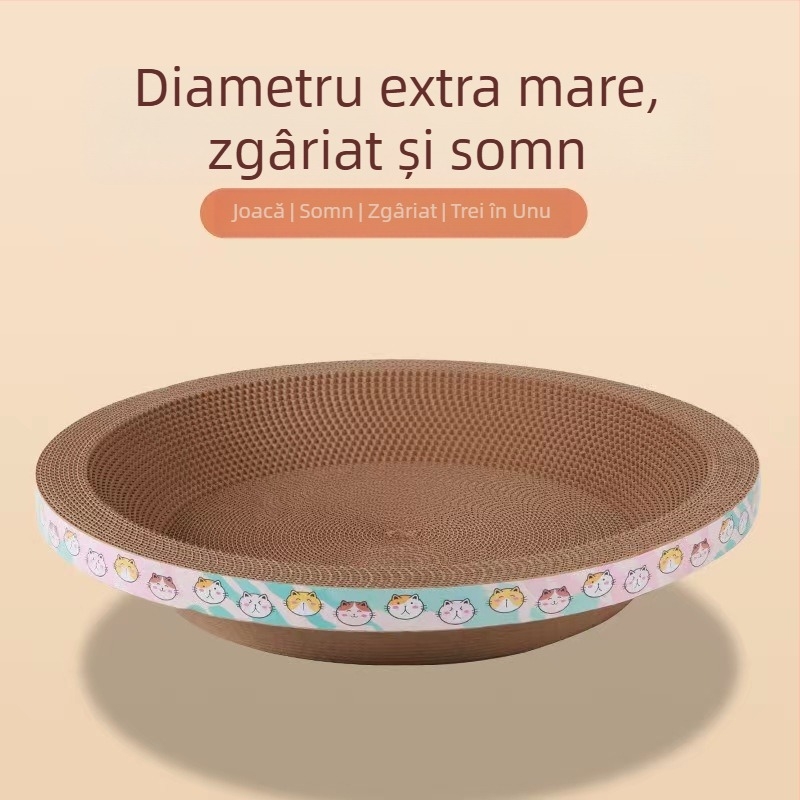 Placă de zgâriere pentru pisici, formă de bol, din carton ondulat, jucărie pentru pisici, densitate mare