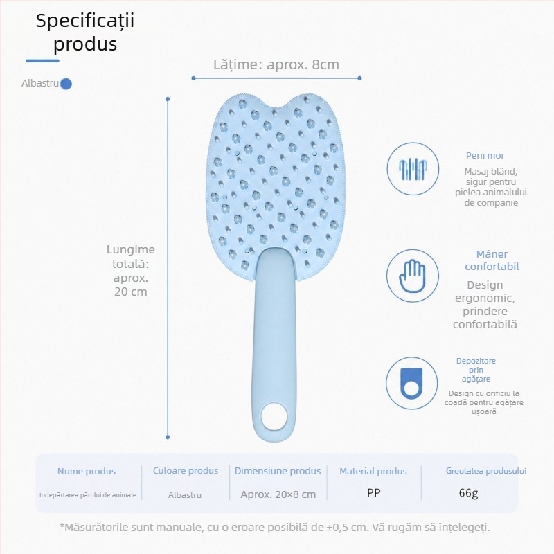 Perie de baie din silicon pentru pisici și câini, pieptene pentru îngrijire și curățare, instrument de îndepărtare a părului, perie de baie pentru baie