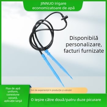 Kit de irigare prin picurare pentru grădină, flori și pomi fructiferi, cu conducte cu mai multe ieșiri și regulator de debit