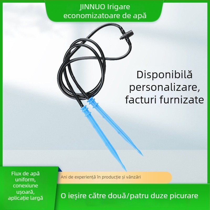 Kit de irigare prin picurare pentru grădină, flori și pomi fructiferi, cu conducte cu mai multe ieșiri și regulator de debit
