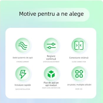 Pistol de apă cu 8 funcții, duză de duș din plastic pentru grădină, dispozitiv multifuncțional pentru spălarea mașinii acasă