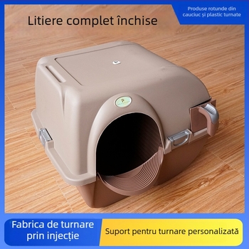Cutie de nisip închisă pentru pisici, utilizare în casă, design anti-stropire