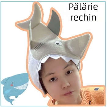Pălărie din pluș cu cap de rechin — prop pentru fotografie, accesorii de costum