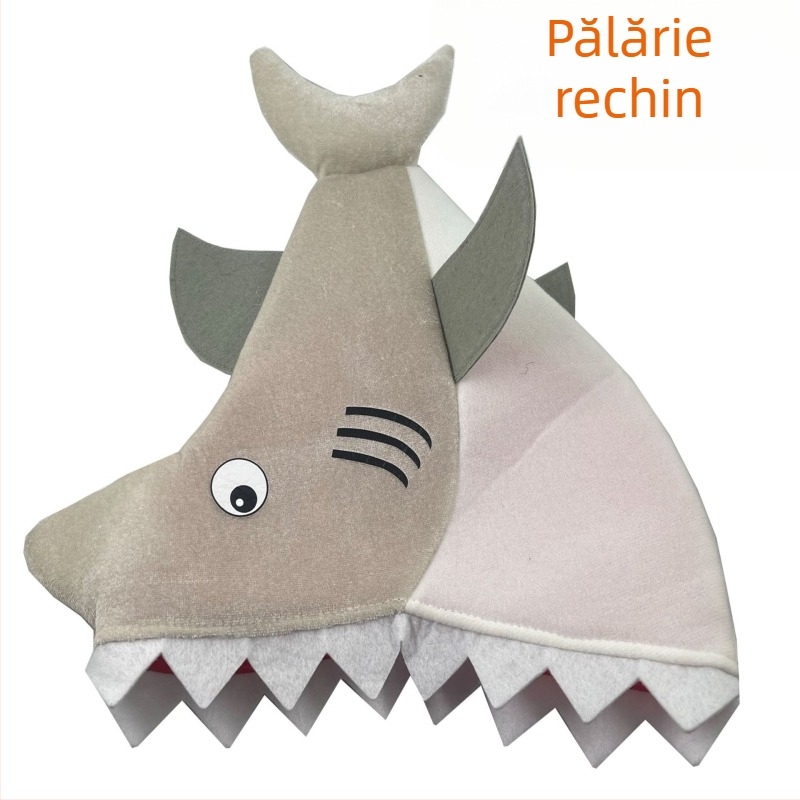 Pălărie din pluș cu cap de rechin — prop pentru fotografie, accesorii de costum