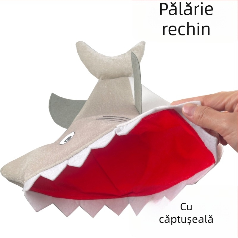 Pălărie din pluș cu cap de rechin — prop pentru fotografie, accesorii de costum