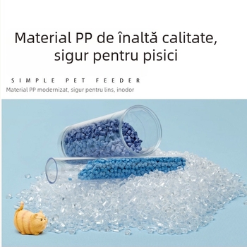 Set dublu de boluri pentru pisici și câini, dozator de apă și mâncare, plastic ABS, albastru