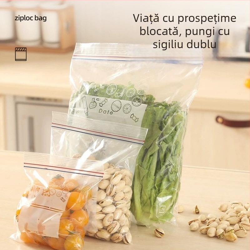 Saci sigilați pentru alimente, groși, auto-sigilare, pentru frigider și congelator