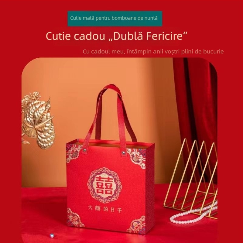 Cutie de bomboane pentru cadouri de nuntă, cutie pentru domnișoarele de onoare, cutie pătrată din hârtie cu sertar
