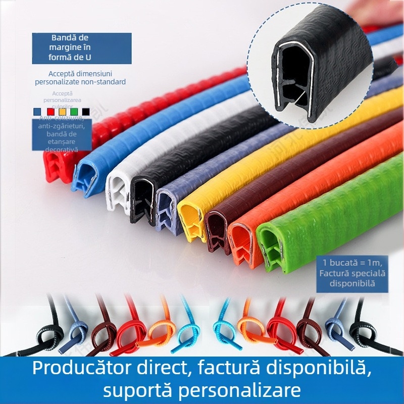 Bandă de margine în formă de U pentru protecția panourilor auto, utilajelor, foi metalice și sticlă