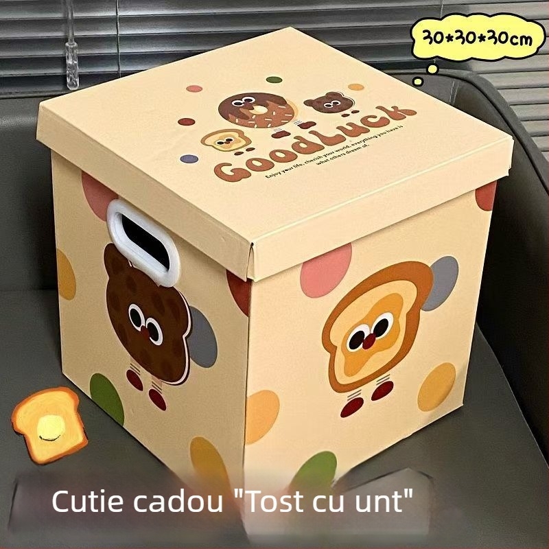 Cutie cadou mare din carton gri, seria biscuiților în desene animate