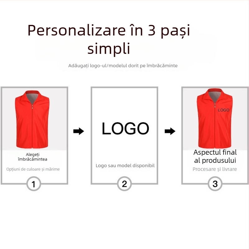Vesta personalizată pentru voluntari din plasă, cu imprimare a logo-ului, vestă reflectorizantă promoțională brodată