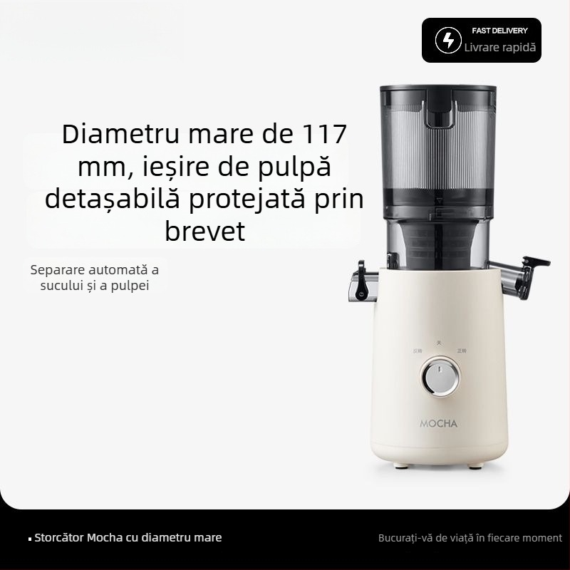 Storcător casnic cu separare a pulpei, complet automat, pentru sucuri din fructe și legume