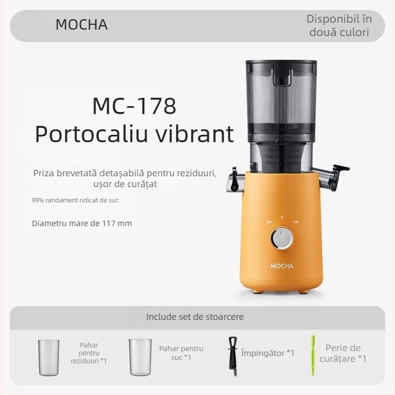Storcător casnic cu separare a pulpei, complet automat, pentru sucuri din fructe și legume