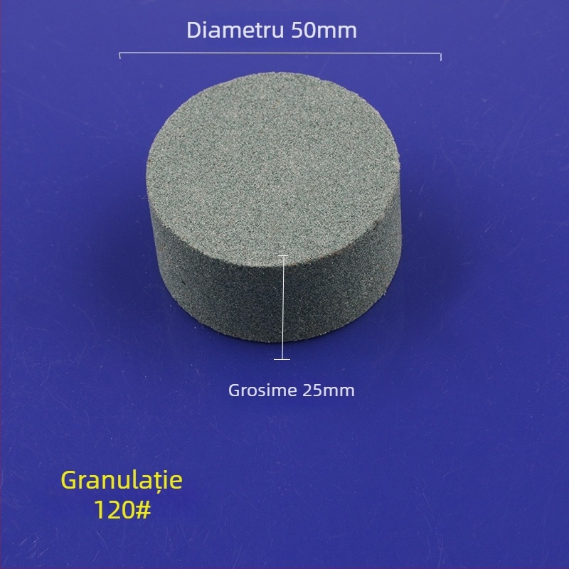 Piatră de ulei din siliciu carbid verde, cilindrică, 50x25 mm, pentru lustruire și șlefuire jad