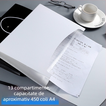Dosar A4 acordeon pentru lucrări de examen, documente și chitanțe – organizator de stocare cu mai multe niveluri