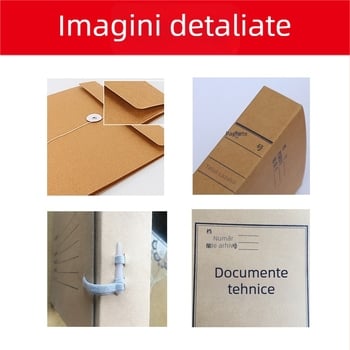 Mapă pentru documente din hârtie kraft cu siglă, hârtie kraft albă, plic personalizat