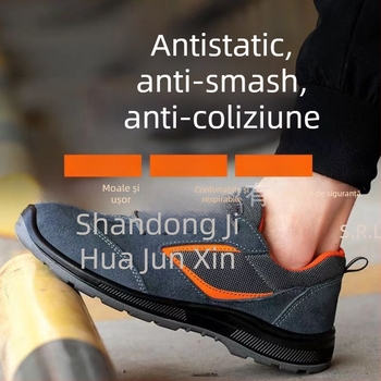 Pantofi de protecție anti-static cu vârf din oțel, respirabili și rezistenți la uzură pentru bărbați, standard național, Old Yellow Bull