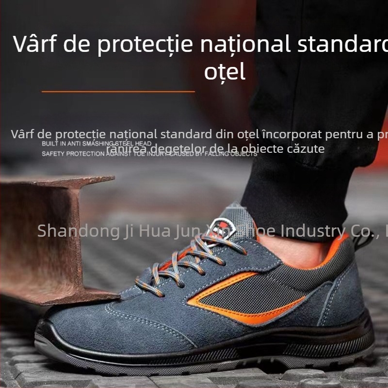 Pantofi de protecție anti-static cu vârf din oțel, respirabili și rezistenți la uzură pentru bărbați, standard național, Old Yellow Bull