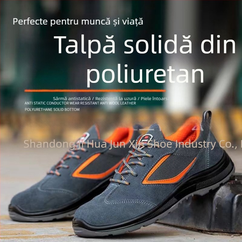 Pantofi de protecție anti-static cu vârf din oțel, respirabili și rezistenți la uzură pentru bărbați, standard național, Old Yellow Bull
