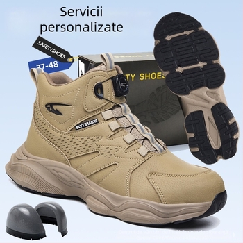 Încălțăminte de protecție personalizată, înălțime mare, anti-șoc și anti-perforație, microfibră, confortabilă și durabilă, talpă antiderapantă, pentru bărbați