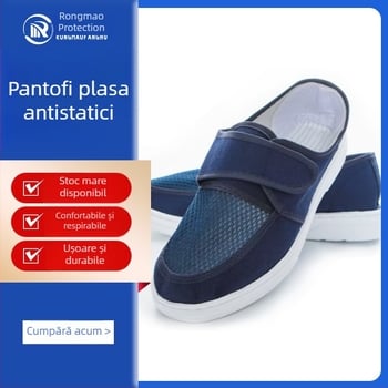 Pantofi din PVC antistatice, anti-praf, cu partea superioară din plasă, ușori și respirabili