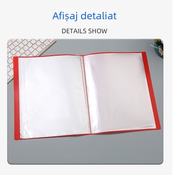 Dosar A4 cu clip dublu, husă PP rigidă și inserții transparente