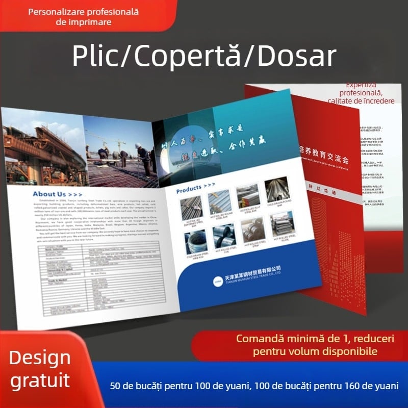 Plicuri personalizate pentru documente contractuale, documente de licitație tipărite, coperți A4, dosare pentru rapoarte de examinare medicală cu inserții