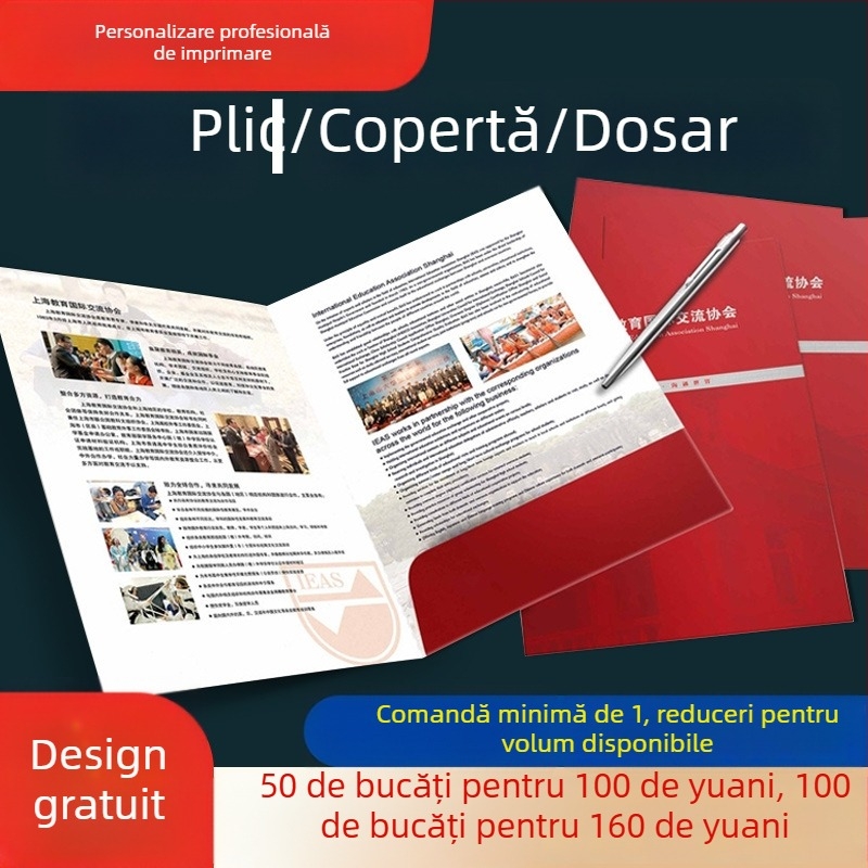Plicuri personalizate pentru documente contractuale, documente de licitație tipărite, coperți A4, dosare pentru rapoarte de examinare medicală cu inserții