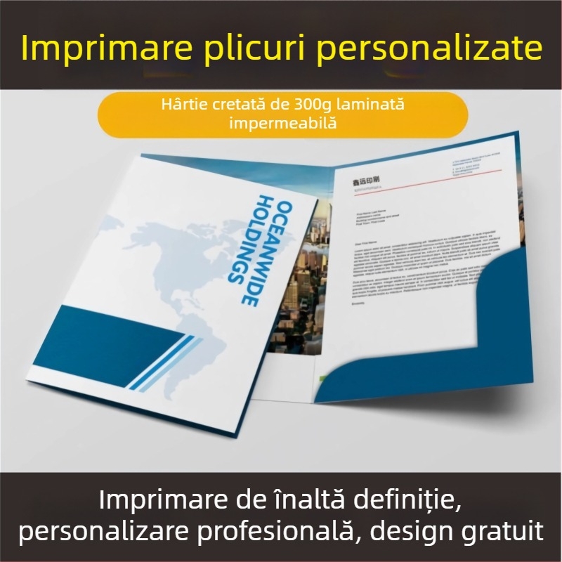 Copertă de contract din hârtie kraft A4 cu dosar color, inserție pe o singură pagină și imprimare pentru dosar de licitație