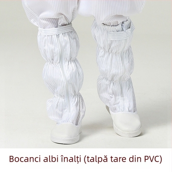 Pantofi botă anti-statice lungi personalizabili, talpă PU groasă, moale, plasă respirabilă, potriviți pentru spații curate, bocanci înalți, imprimare logo disponibil