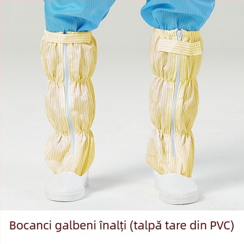 Pantofi botă anti-statice lungi personalizabili, talpă PU groasă, moale, plasă respirabilă, potriviți pentru spații curate, bocanci înalți, imprimare logo disponibil