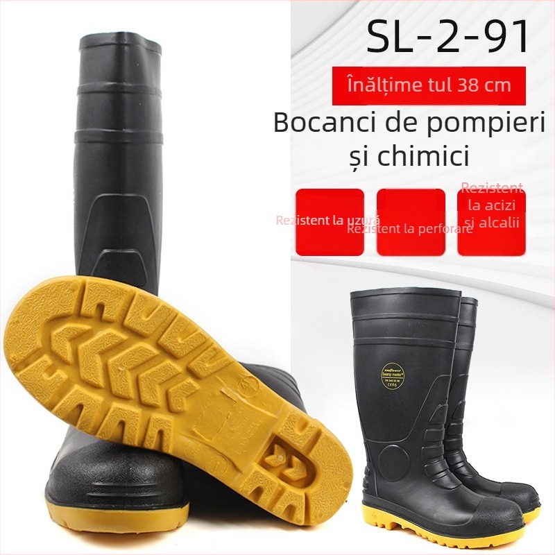 Lair SL-2-91 Bocanci înalți rezistenți chimic, rezistenți la acid și alcali, antișoc și anti-perforație, impermeabili, rezistenți la coroziune și ulei, PVC cu căptușeală de uscare rapidă, pentru salvare, electrician și intervenții la incendii