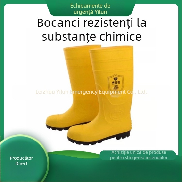 Ghete de protecție chimică din PVC, înalte, antiderapante, rezistente la căldură, pentru intervenții de salvare chimică