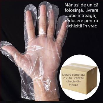Mănuși de unică folosință, îngroșate, rezistente, ambalate în pungă, PE de nivel alimentar, pentru catering comercial