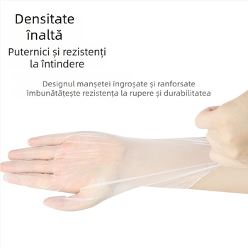 Mănuși din PVC pentru degete, de unică folosință, pentru frumusețe și tatuaje, transparente, antiderapante, mărimi S/M/L.