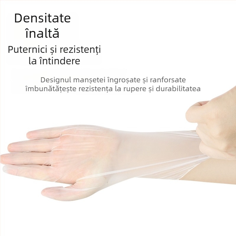 Mănuși din PVC pentru degete, de unică folosință, pentru frumusețe și tatuaje, transparente, antiderapante, mărimi S/M/L.