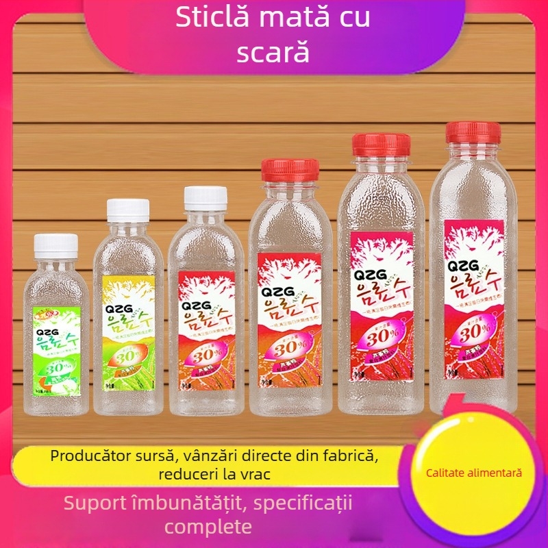 Sticlă PET transparent pătrată de 500 ml pentru băuturi cu capac, potrivită pentru miere, vin și suc, sticlă de probă