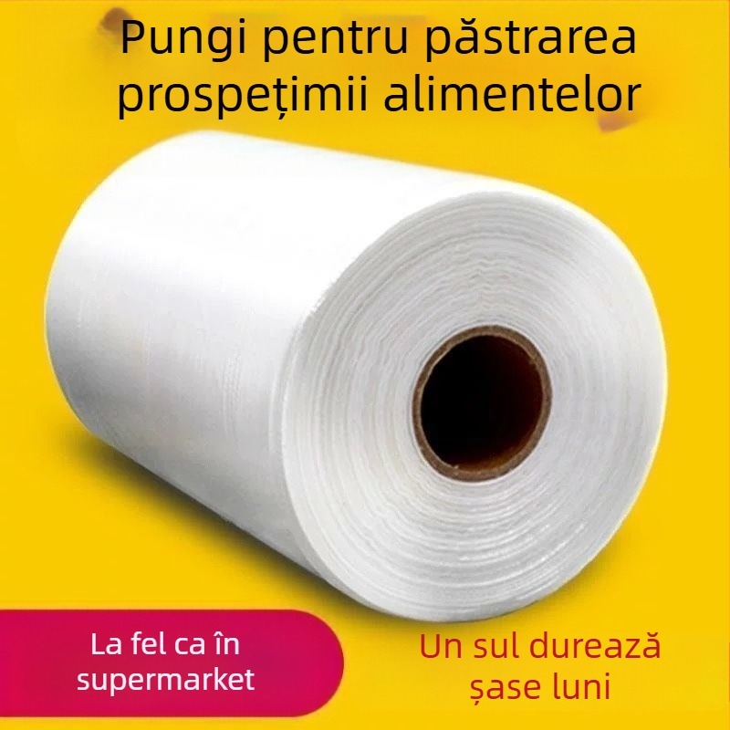 Pungi de depozitare pentru alimente din PE cu gură plată, cu grosime sporită, pentru bucătărie casnică și frigider